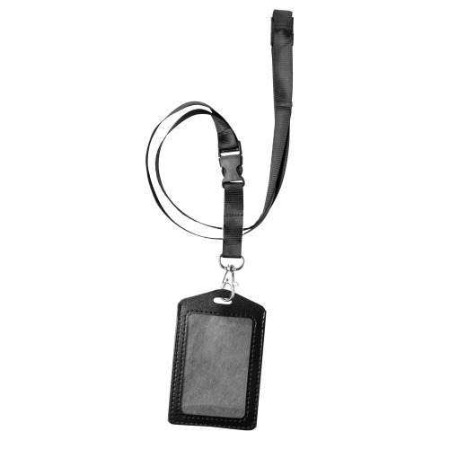 Smycz reklamowa z identyfikatorem Czarny V2976-03 