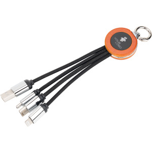 Kabel 3 w 1 z podświetlanym logo w drewnianej obudowie