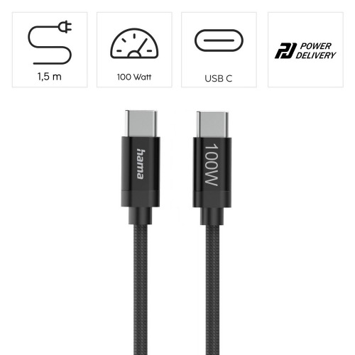 Kabel do ładowania Hama 100W Czarny VH018-03 (8)
