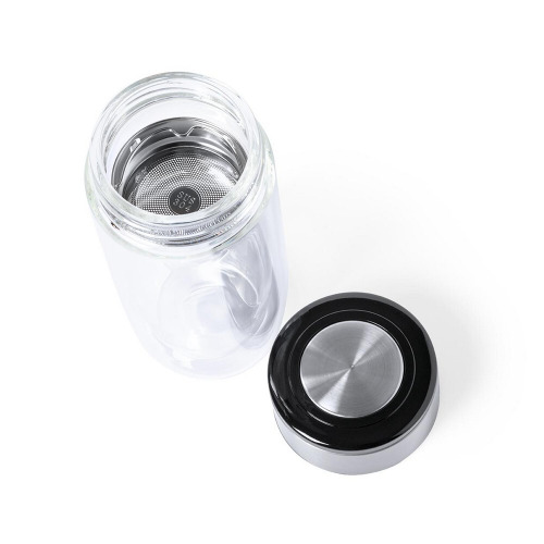 Szklana butelka termiczna 330 ml, posiada sitko zatrzymujące fusy Neutralny V9377-00 (1)