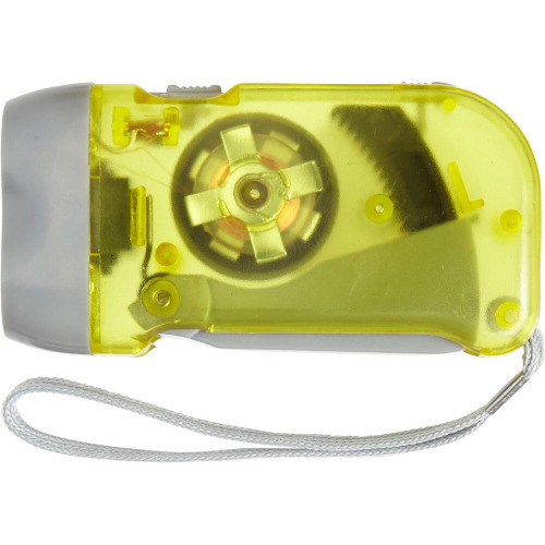 Latarka na dynamo 2 LED żółty V5504-08 (1)