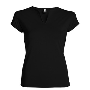 Damski T-shirt Slim Bawełna Czesana z Elastanem