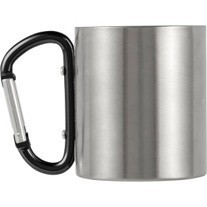 Metalowy kubek 185 ml z karabińczykiem Czarny