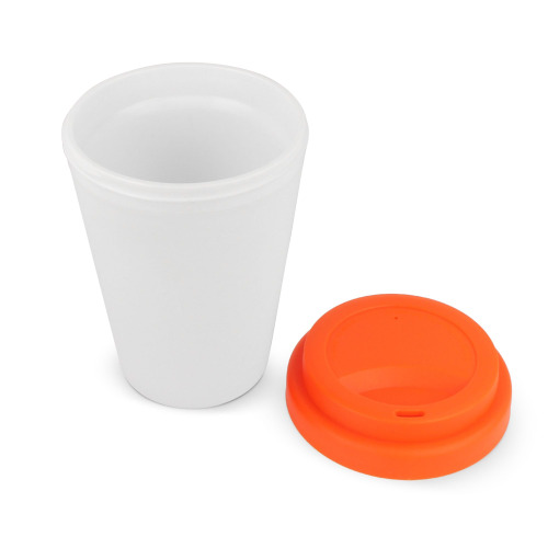 Filiżanka do kawy RPP z białym korpusem 250ml Biały / pomarańczowy LT98867-N0126 (1)