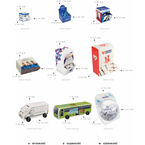 Zestaw cukierków reklamowych display tiny Wielokolorwy S0524 (3)