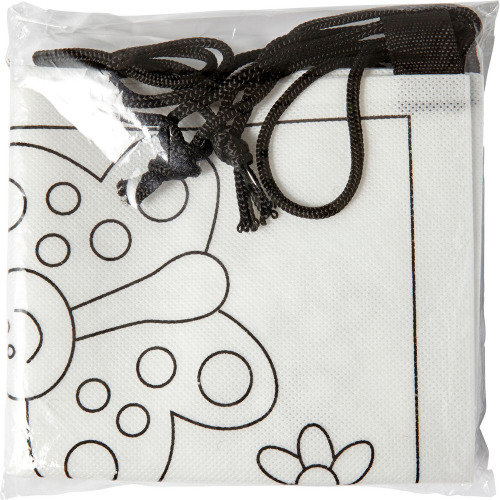 Worek ze sznurkiem do kolorowania, flamastry Biały V0414-02 (5)