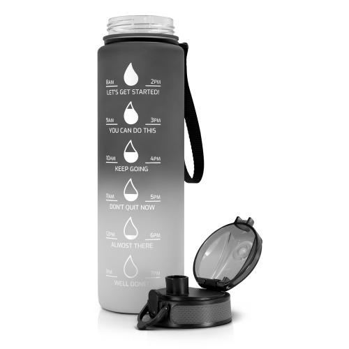 Butelka motywacyjna 1000 ml Air Gifts | Kayleigh Szary V2144-19 (3)