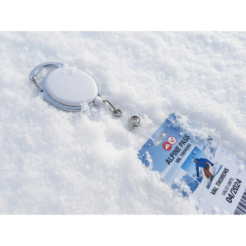 Ski pass, rozciągany przewód 75 cm | Norellix Biały V7399-02 (1)