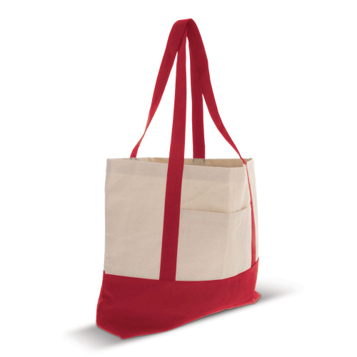 Torba plażowa płótno bawełniane OEKO-TEX® 280g/m² 42x10x30cm Czerwony LT95247-N0021 