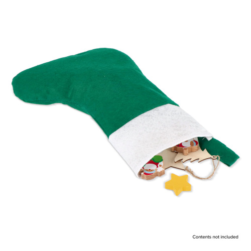 Filcowa pończocha świąteczna 40 cm Biały / zielony LT90274-N0131 (1)