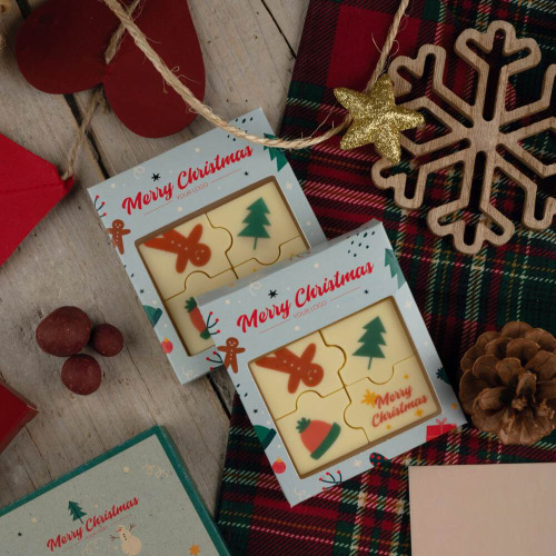 Zestaw Czekoladek Z Nadrukiem Puzzle 4 Sztuki Wielokolorowy S0048/XM (1)