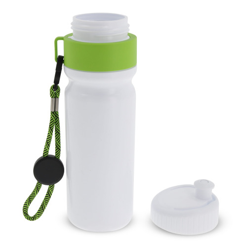 Bidon Sportowy Z Obwódka I Kolorowym Sznurkiem 750ml Biały / jasnozielony LT98736-N0132 (2)