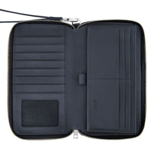 Portfel podróżny Classic Grained Black Granatowy HLL518N (4)