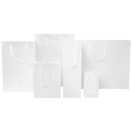 Ręcznie robiona torba z papieru integra z plastikowymi uchwytami – 9,5 x 4 x 17 cm Biały 1ZB00801 (7)