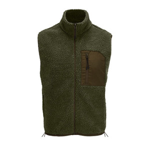 Kamizelka Unisex Sherpa Polar Recykling - Army & Dark Army