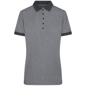 Damska Koszulka Polo Slim Fit Melange - Blue Melange & Navy