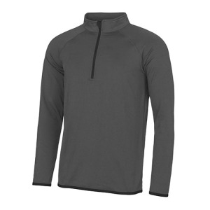 Bluza Męska Sportowa 1 2 Zip - Jet Black & Fire Red