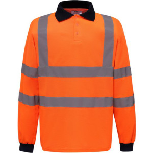 Koszulka Polo Długi Rękaw Ostrzegawcza Hi-Vis Poliester