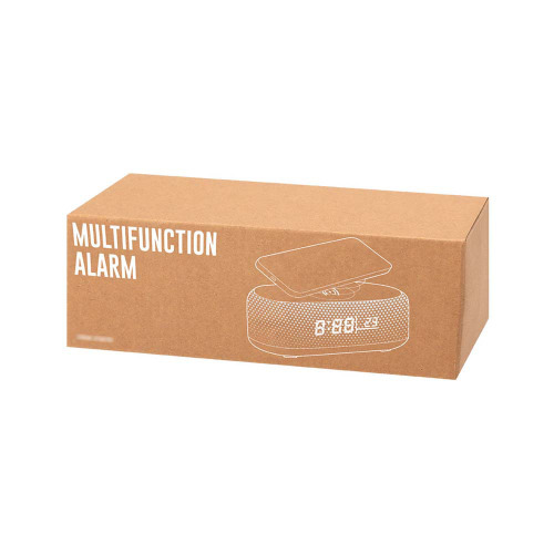 Ładowarka bezprzewodowa 15W, głośnik bezprzewodowy 5W, zegar, lampka LED Szary VA614-19 (4)