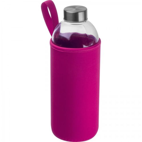 Butelka szklana z pokrowcem 1000 ml JESSICA Różowy 6242711 (2)