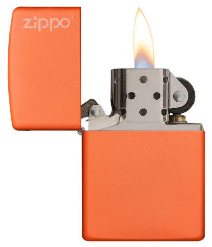 Zapalniczka Zippo Classic z logo Pomarańczowy mat ZIP60001268 (2)