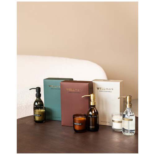 Wellmark Discovery dozownik mydła w płynie o pojemności 250 ml i zestaw świec zapachowych 150 g Biały 12640601 (3)
