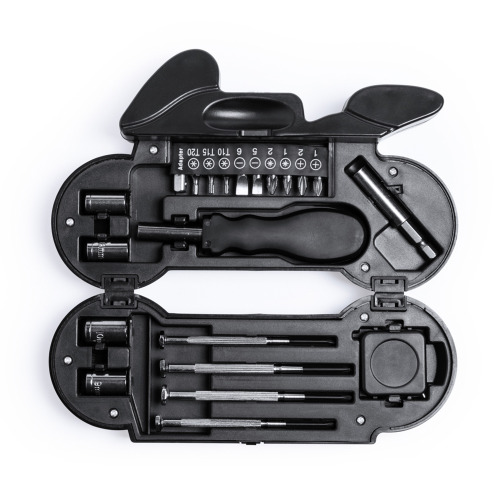 Zestaw narzędzi "motocykl" 21 el., latarka 4 LED Czarny V9718-03 (1)