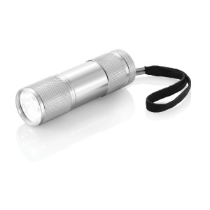 Latarka 9 LED Quattro Srebrny