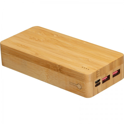 Power bank 20000 mAh bambusowy VALERIA Beżowy 3396913 (1)