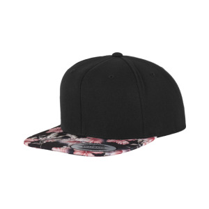Czapka snapback - Black & Red (Floral)