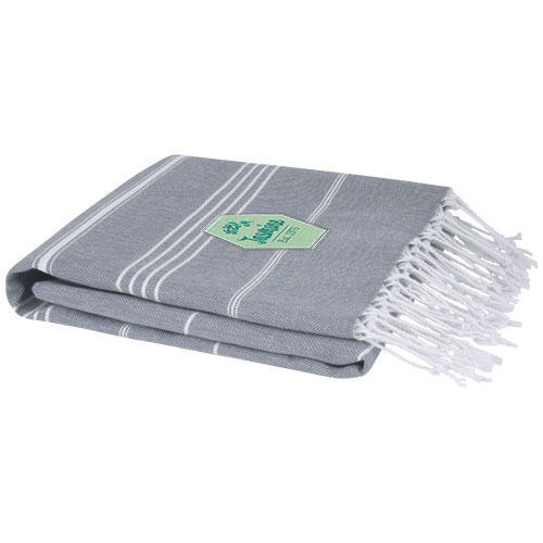 Anna bawełniany ręcznik hammam o gramaturze 150 g/m² i wymiarach 100 x 180 cm Szary 11333582 (1)