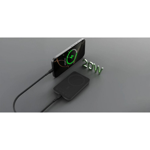 Magnetyczny, bezprzewodowy power bank 10000 mAh Aukey Czarny VAM12-03 (6)