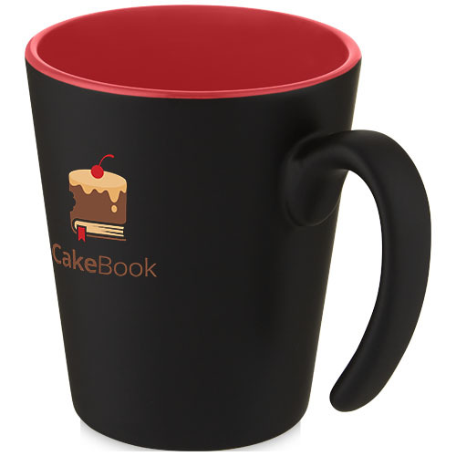 Kubek ceramiczny Oli o pojemności 360 ml z uchwytem Czerwony 10068721 (1)
