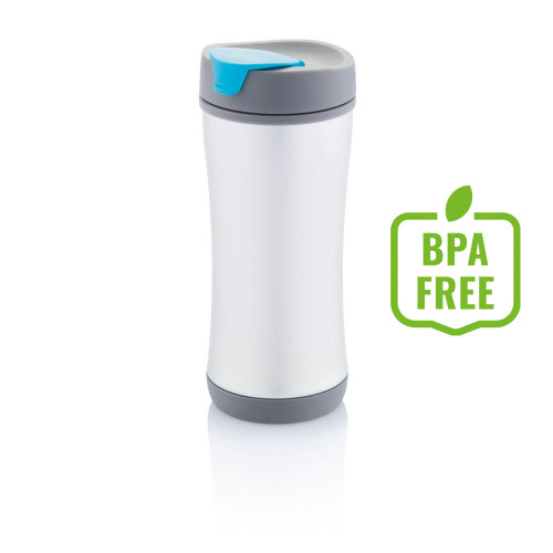 Ekologiczny kubek podróżny 225 ml Boom Niebieski, szary P432.345 