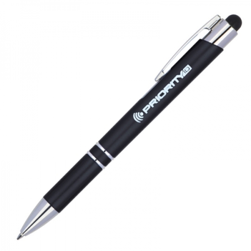 Długopis plastikowy touch pen z podświetlanym logo WORLD czarny 089203 (3)