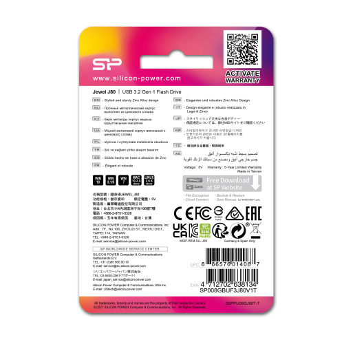 Pendrive 3,0 Silicon Power Jewel J80 128GB Szary EG800007 16GB (4)