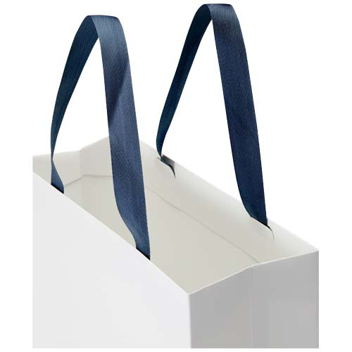 Torba papierowa Smartfold 210 g/m² z uchwytami ze wstążki i matowym laminowaniem – 31 x 12 x 31 cm Niebieski 1ZM01852 (3)