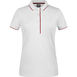 Koszulka Polo Damska Slim Fit Bawełniana - Black & Red