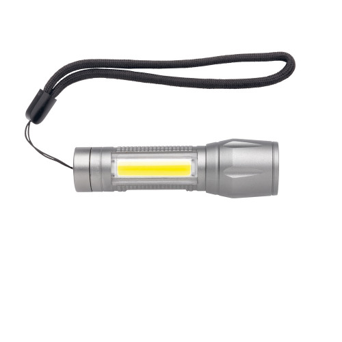 Kieszonkowa latarka LED 3W ze światłem COB Szary P513.522 (2)