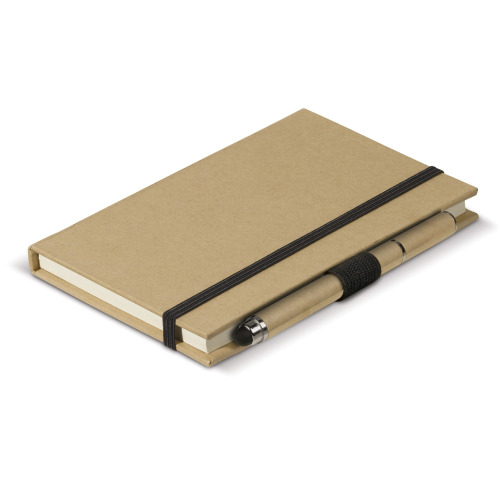Tekturowy notatnik A6 + pióro Brązowy LT90839-N0051 (6)