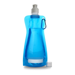 Składana butelka 420 ml z karabińczykiem niebieski