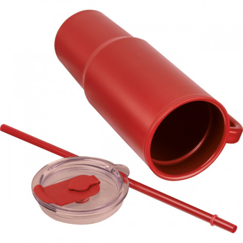 Kubek ze słomką XXL 1200 ml TEODORA Czerwony 8468605 (3)