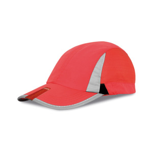 Czapka Sportowa Poliester Odblaskowa - Red & Black