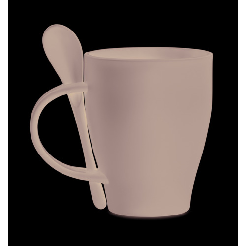 Kubek z łyżeczką, 300 ml Czarny MO6255-03 (1)