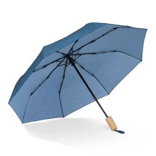 Składany parasol 21” z plastiku z recyklingu automatycznie otwierany Ciemnoniebieski LT97112-N0010 (1)