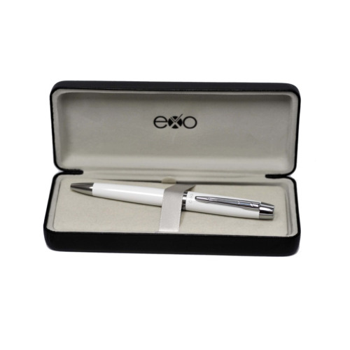 Długopis EXO Aries, biały lakier, wykończenia chromowane, etui premium biały EXP1030.01CTBP-B (1)