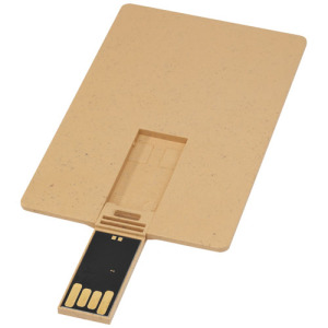 Prostokątna pamięć USB w kształcie karty kredytowej z materiałów biodegradowalnych