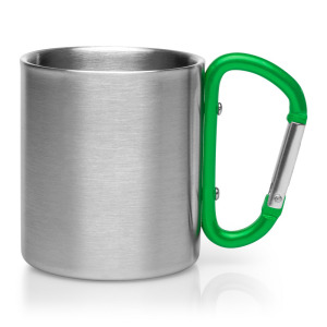 Metalowy kubek 210 ml z karabińczykiem | Easton Zielony