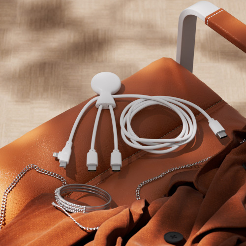 Xoopar Mr. Bio Long Multi Cable USB-C 1 metr  Biały LT41032-N0001 (5)