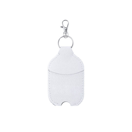Brelok do kluczy, etui na pojemnik z żelem antybakteryjnym (nie dołączono) Biały V0962-02 